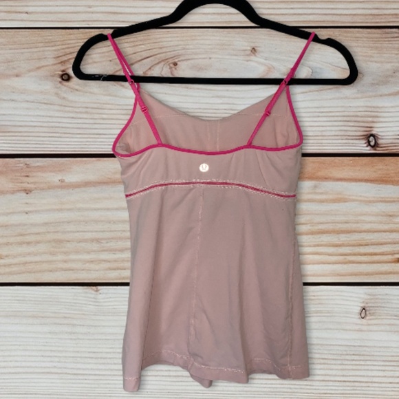 Lululemon RARE pink cotton tank top w built in bra - Picture 3 of 6